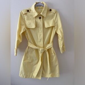 Gap Yellow Button Up Raincoat With Tie Belt Size Small